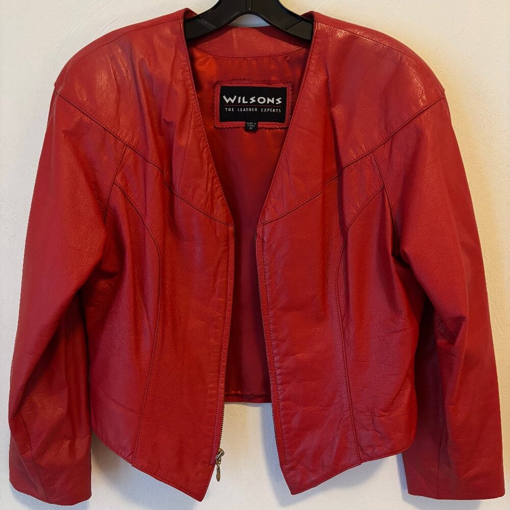 80s Vintage Red Leather Jacket